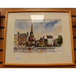 A Leicestershire artist marina scene, signed Norman Sims 1999 and 'Pots of Spring' by Audrey