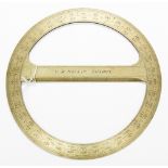 A metal protractor by C.H Job & Co, London