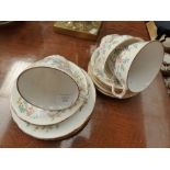 A Queen Anne bone china part tea set, Enchanted Garden, including cups, saucers and plates