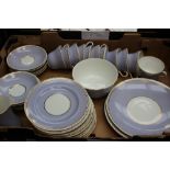 A Royal Albert tea service Edwardian, part tea/dinner service Burleigh, etc, a Denby plate,