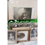 A signed print by John Cotton Webb, two Mezzotint prints,