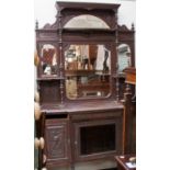 A late Victorian mahogany mirror backed sideboard