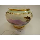 ***REOFFER MAY £50/70*** A boxed Coalport low vase, painted landscape scenes by M.