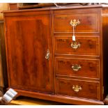 A yew veneered side cabinet