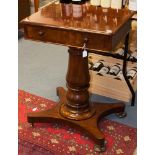 An early Victorian mahogany pedestal side table, circa 1840,