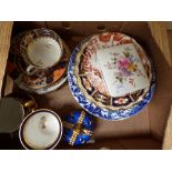 A collection of 19th and 20th century Derby porcelain, various patterns including Imari