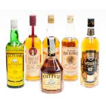 A collection of whisky including Cutty 12, Cutty Sark, Finest Pigs Nose, Immortal Memory, Mackinlay