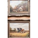 Alan Norman, a pair of oils on canvas, each depicting horses and plough, with a farmer at the rear,