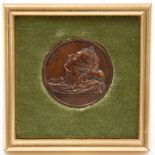 A stamped metal medallion of the death of Napoleon, Depaulis F.