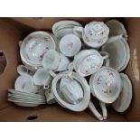 A box of Royal Crown Derby Posies and plain white