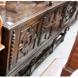 A George V Carolean style oak sideboard, in the form of a dresser base,