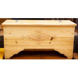 A solid pine blanket chest