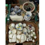 Two good boxes of assorted ceramics, including Denby signed Glyn Colledge, Royal Albert tea-wares,