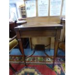 An Edwardian mahogany envelope card table, in the manner of Thomas Sheraton, inlaid with boxwood,