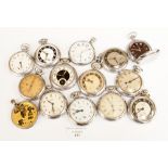 A collection of assorted pocket watches, in stainless steel,