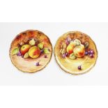 Two Coalport fruit painted cabinet plates signed P.Gosling and M.