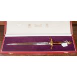 An HW and District League Premier Division winners award scabbard, complete with original box,