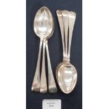 A set of six Sheffield silver dessert spoons 1932.  8.