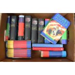 A collection of fourteen hardback Harry Potter books,