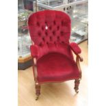 A Victorian mahogany gentleman's armchair,