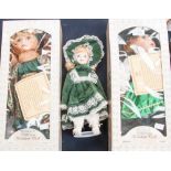 Two boxed Leandro dolls and another smaller doll on stand (3)