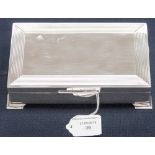 An Art Deco style wood lined silver box Birmingham 1963,