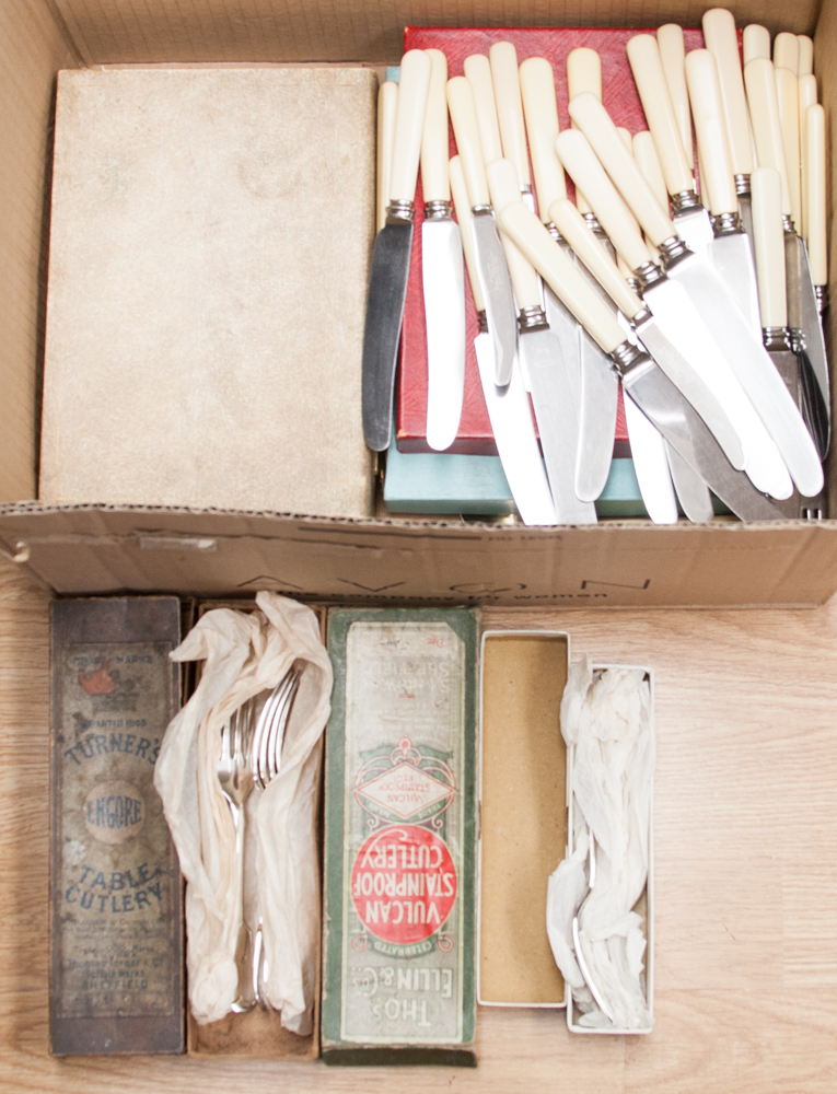 A large quantity of flatware to include unused sets