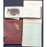 Three autograph albums, Harry Lauder, Gracie Fields, etc, collection of L + Col H. H.