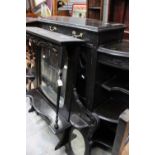 A late Victorian ebonised mirror backed sideboard.
