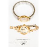 A rolled gold and stainless steel ladies bracelet watch Le Cheminant with subsidiary dial;