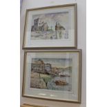 Cyril Kaye, a pair of watercolours entitled 'Kingswear Church, Devon' and 'Dartmouth,