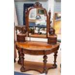 A mid Victorian mahogany mirror back dressing table