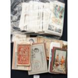 A large collection of assorted postcards, cigarette cards, snapshots, etc,