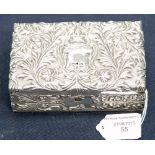 A Mappin and Webb embossed silver desk box,