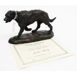A bronzed cast (resin) Irish Wolfhound with certificate