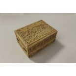 Canton carved ivory cribbage box,