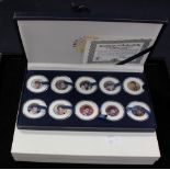 USA cased set of 10 Elvis Presley colour red state quarter dollars