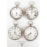 Four early 20th Century silver pocket watches to include Ford and Galloway,