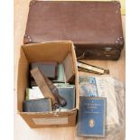 A vintage leather suitcase,