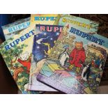 A selection of children's annuals, Rupert books, thriller comics, Commando,