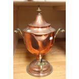 A large copper and brass samovar,