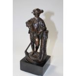 A Continental bronze of a young farmer,