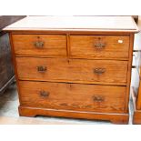 A late Victorian pitch pine chest of drawers,