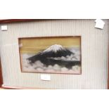 A framed and glazed picture, Mount Fuji,