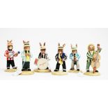 Bunnykins limited edition Jazz Band Collection 'Drummer', 'Banjo', 'Trumpet', 'Saxophone',