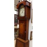 An early 19th century oak and mahogany eight day longcase clock,