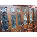 Two full and four half internal Chapel doors with leaded stained glass