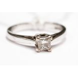 An 18ct  white gold solitaire diamond ring,