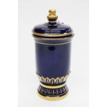 A Crown Devon Fieldings Art Deco blue covered jar