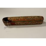 A 19th Century wood and papier mache Indian sliding box,